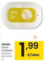 Oferta de Eroski - Sorbete De Limón por 1,99€ en Eroski