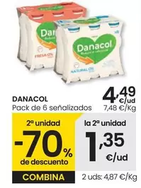 Oferta de Danacol - Pack De 6 Señalizados por 4,49€ en Eroski