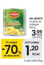 Oferta de Del Monte - La Piña En Rodajas por 3,99€ en Eroski