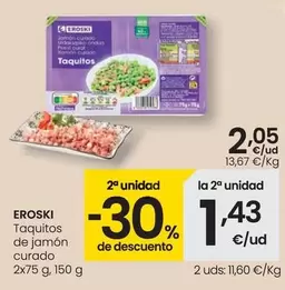 Oferta de Eroski - Taquitos De Jamón Curado por 2,05€ en Eroski