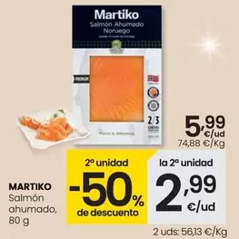 Oferta de Martiko - Salmón Ahumado por 5,99€ en Eroski