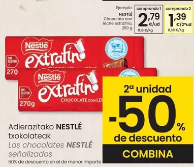 Oferta de Nestlé - Chocolate Con Leche Extrafino por 2,79€ en Eroski