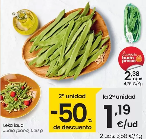 Oferta de Judia Plana por 2,38€ en Eroski