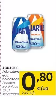 Oferta de Aquarius - Bebidas Isotónicas 33 Cl Senalizados  por 0,8€ en Eroski