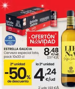 Oferta de Estrella Galicia - Cerveza Especial Lata por 8,48€ en Eroski