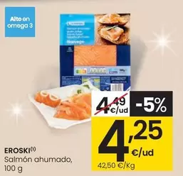 Oferta de Eroski - Salmon Ahumado por 4,25€ en Eroski