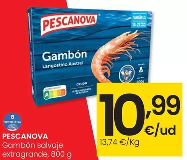 Oferta de Pescanova - Gambon Salvaje Extragrande por 10,99€ en Eroski