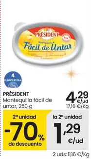 Oferta de Président - Mantequilla Facil De Untar por 4,29€ en Eroski