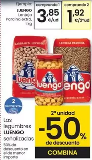 Oferta de Luengo - Lenteja Pardina Extra por 3,85€ en Eroski