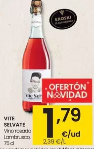 Oferta de Vite Selvate - Vino Rosado Lambrusco por 1,79€ en Eroski