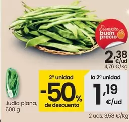 Oferta de Judia Plana por 2,38€ en Eroski