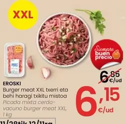 Oferta de Eroski - Picada Mixta Cerdo-Vacuno Burger Meat XXL por 6,15€ en Eroski