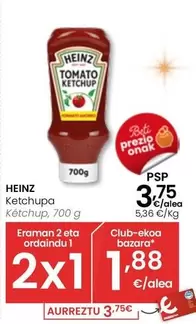 Oferta de Heinz - Ketchup por 3,75€ en Eroski