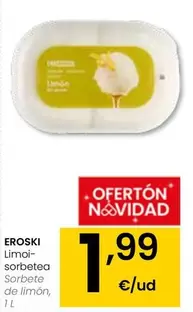 Oferta de Eroski - Sorbete De Limón por 1,99€ en Eroski