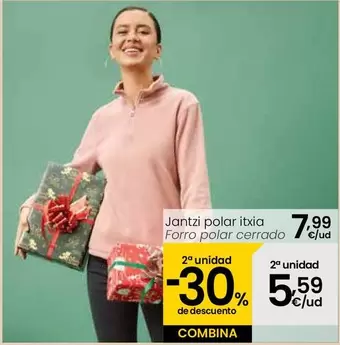 Oferta de Forro Polar Cerrado por 7,99€ en Eroski