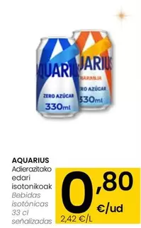 Oferta de Aquarius - Bebidas Isotónicas por 0,8€ en Eroski