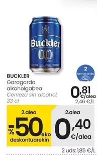 Oferta de Buckler - Cerveza Sin Alcohol por 0,81€ en Eroski