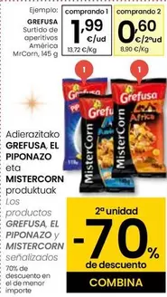 Oferta de Grefusa - Surtido De Aperitivos America por 1,99€ en Eroski