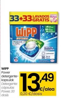 Oferta de Wipp - Detergente Cápsulas Power por 13,49€ en Eroski