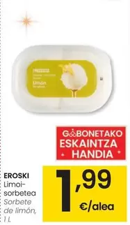 Oferta de Eroski - Sorbete De Limon por 1,99€ en Eroski