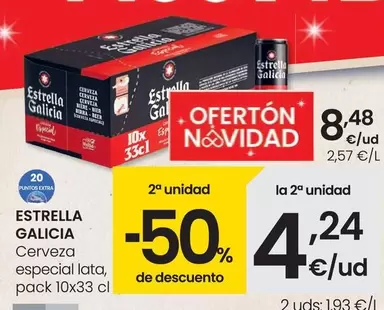 Oferta de Estrella Galicia - Cerveza Especial Lata por 8,48€ en Eroski