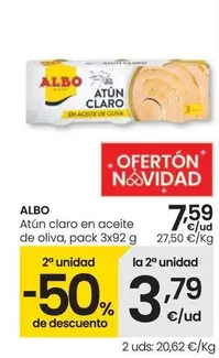 Oferta de Albo - Atún Claro En Aceite De Oliva por 7,59€ en Eroski