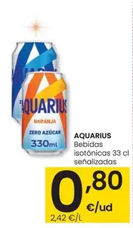 Oferta de Aquarius - Bebidas Isotónicas Senalizadas por 0,8€ en Eroski