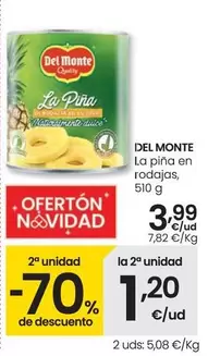 Oferta de Del Monte - La Piña En Rodajas por 3,99€ en Eroski