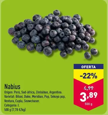 Oferta de Arándanos por 3,89€ en ALDI