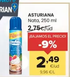 Oferta de Asturiana - Nata por 2,49€ en Autoservicios Familia