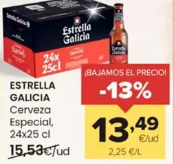 Oferta de Estrella Galicia - Cerveza Especial por 13,49€ en Autoservicios Familia