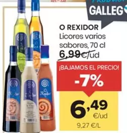 Oferta de O'rexidor - Licores Varios Sabores por 6,49€ en Autoservicios Familia