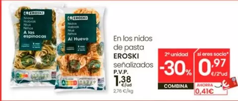 Oferta de Eroski - En Los Nidos De Pasta por 1,38€ en Eroski