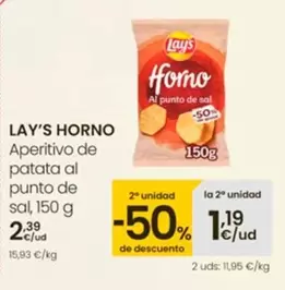 Oferta de Lay'S Horno - Aperitivo De Patata Al Punto De Sal por 2,39€ en Eroski