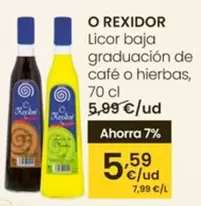 Oferta de O'rexidor - Licor Baja Graduación De Café O Hierbas por 5,59€ en Eroski