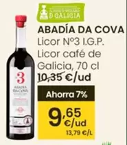 Oferta de Abadia Da Cova - Licor N°3 I.G.P. Licor Café De Galicia por 9,65€ en Eroski