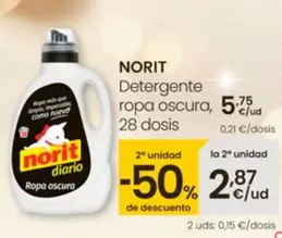 Oferta de Norit - Detergente Ropa Oscura por 5,75€ en Eroski