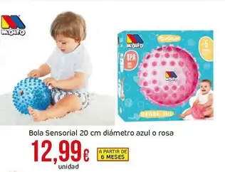 Oferta de Molto - Bola Sensorial 20 Cm Diametro Azul O Rosa por 12,99€ en Froiz