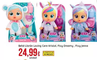 Oferta de Bebé -  Llorón Loving Care Kristal, Ftsy Dreamy, Ftsy Jenna por 24,99€ en Froiz