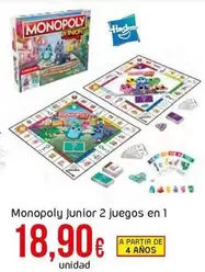 Oferta de Monopoly - Junior 2 Juegos En 1 por 18,9€ en Froiz