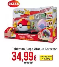 Oferta de Bizak - Pokémon Juego Ataque Sorpresa por 34,99€ en Froiz