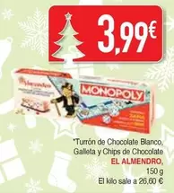 Oferta de El Almendro - Turrón De Chocolate Blanco, Galleta Y Chips De Chocolate por 3,99€ en Masymas