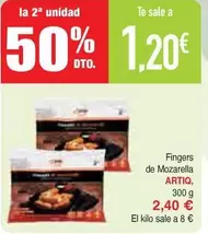 Oferta de Artiq - Fingers De Mozarella por 2,4€ en Masymas