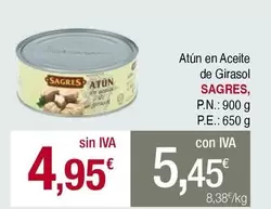 Oferta de Sagres - Atun En Aceite De Girasol por 4,95€ en Masymas