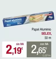 Oferta de Selex - Papel Aluminio por 2,19€ en Masymas