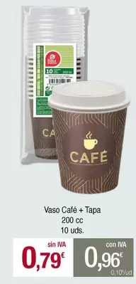 Oferta de Vaso Café + Tapa por 0,79€ en Masymas