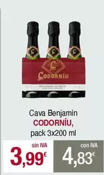 Oferta de Codorniu - Cava Benjamin por 3,99€ en Masymas