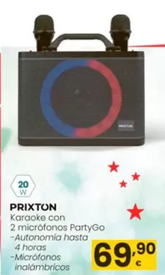 Oferta de Prixton - Karaoke Con 2 Microfonos PartyGo por 69,9€ en Eroski