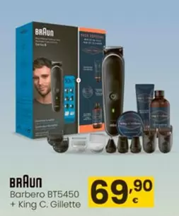 Oferta de Braun - Barbero BT5450 + King C. Gillette por 69,9€ en Eroski