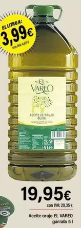 Oferta de El Vareo - Aceite Olio por 19,95€ en Cash Ifa